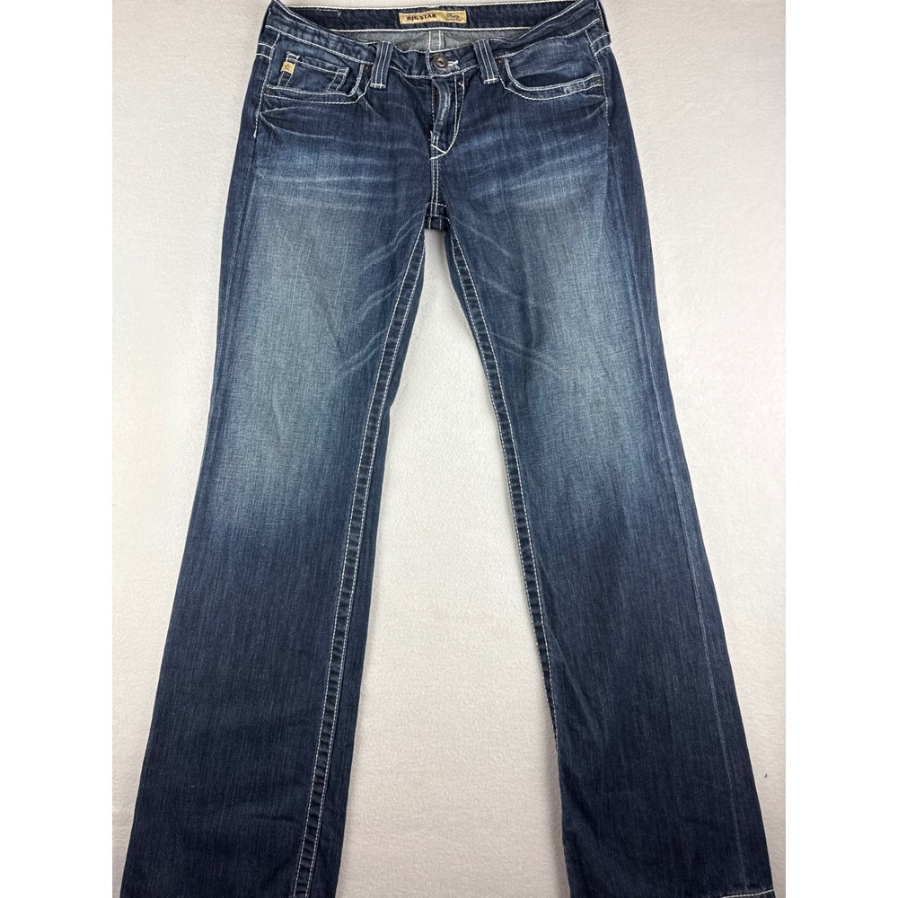 Big Star Remy Low Rise Bootcut Jeans Womens 31L Dark Wash Contrast Stitch Denim